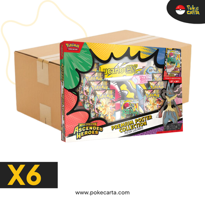 ASCENDED HEROES - SEALED 6 MEGA EVOLUTION - PREMIUM POSTER COLLECTION - LUCARIO