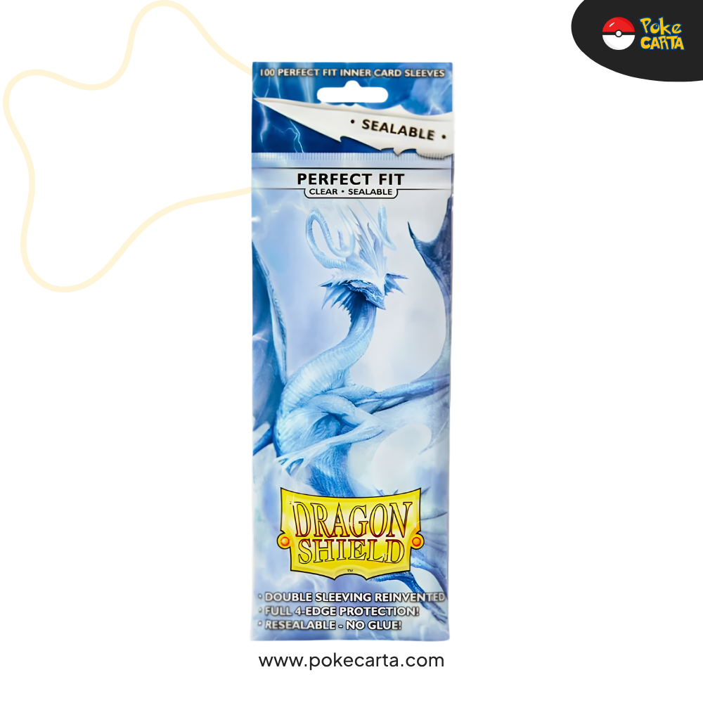 DRAGON SHIELD - STANDARD PERFECT FIT SEALABLE SLEEVES (100 SLEEVES) - CLEAR