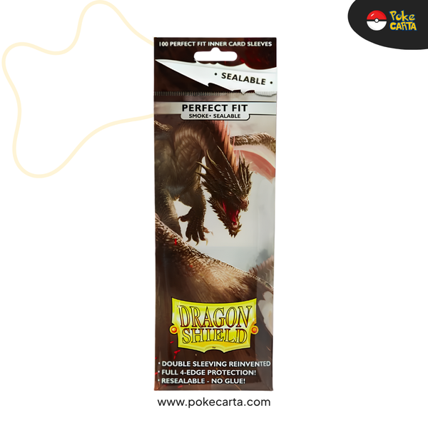 DRAGON SHIELD - STANDARD PERFECT FIT SEALABLE SLEEVES (100 SLEEVES) - SMOKE