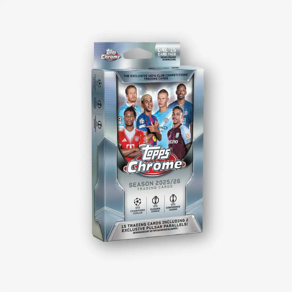 TOPPS: 2025-26 CHROME UEFA CLUB COMPETITIONS HANGER BOX (EN)