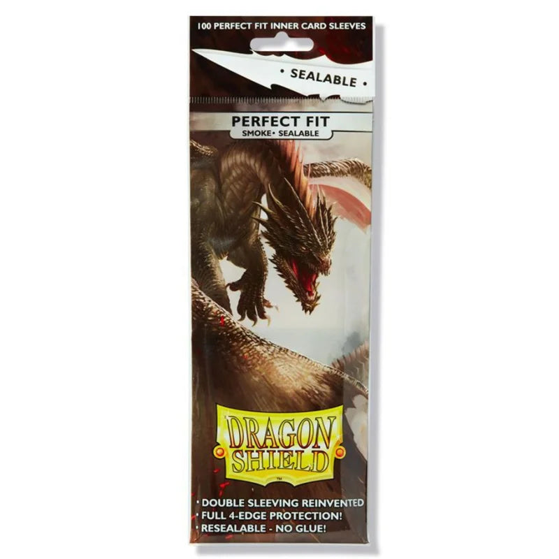 Dragon Shield - Standard Perfect Fit Sealable Sleeves (100 Sleeves) - Smoke