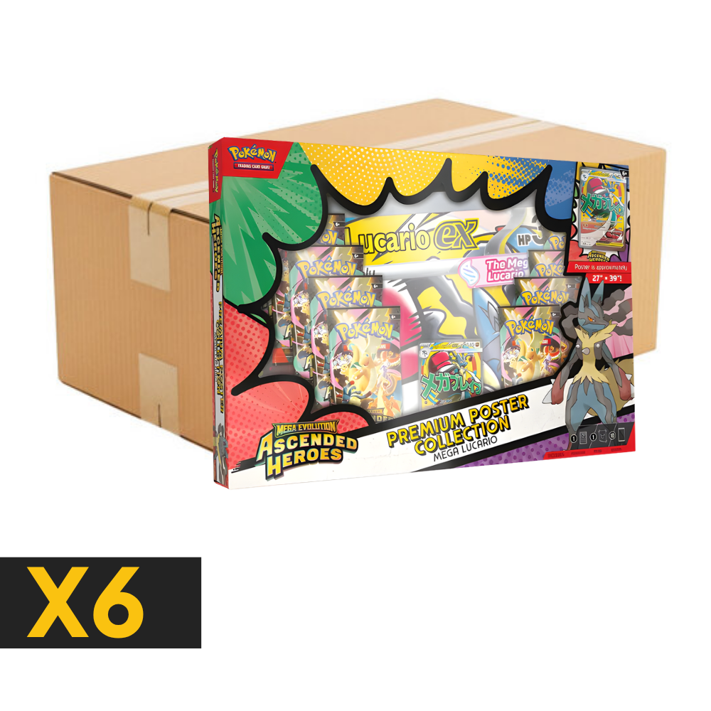 ASCENDED HEROES - SEALED 6 MEGA EVOLUTION - PREMIUM POSTER COLLECTION - LUCARIO